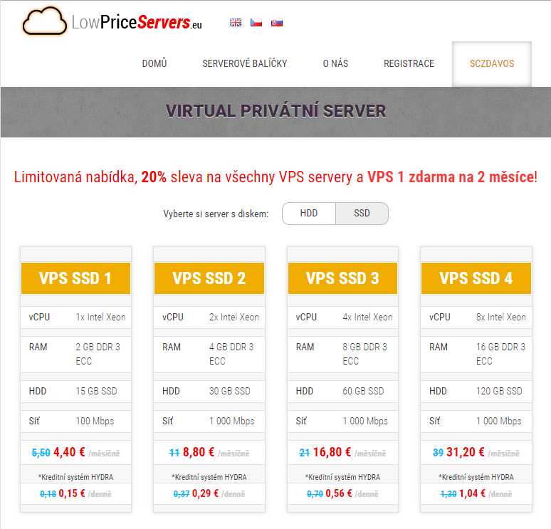 Objednávka VPS servera na levnyvps.cz - Administrácia VPS serverov