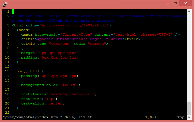 Editor VIM sa zvýrazňovaním syntaxe - Administrácia VPS serverov