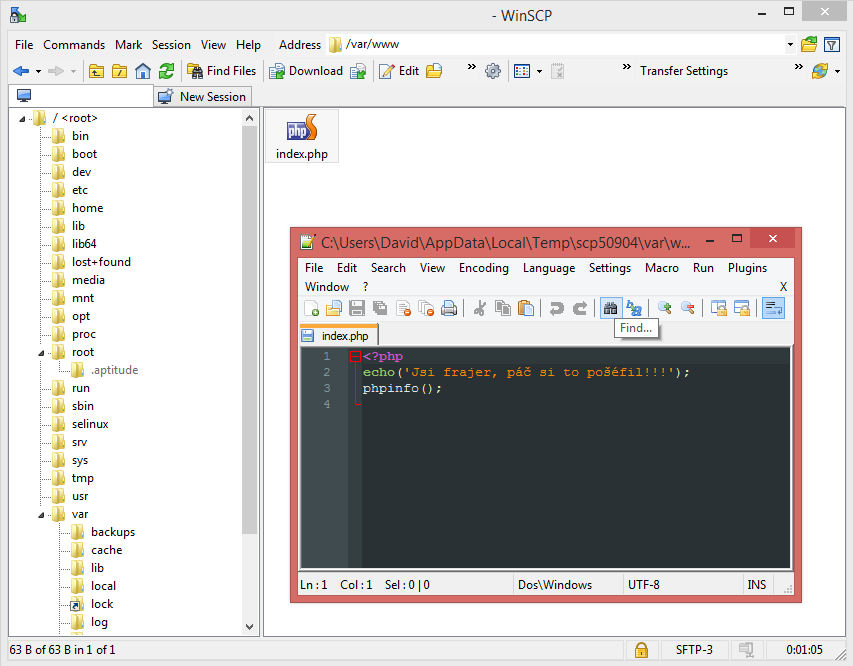 SFTP WinSCP - Administrácia VPS serverov