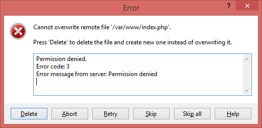 Writing error - Administrácia VPS serverov