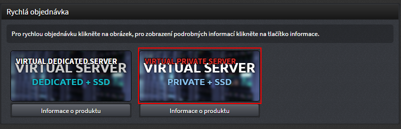 objednávka VPS - Administrácia VPS serverov