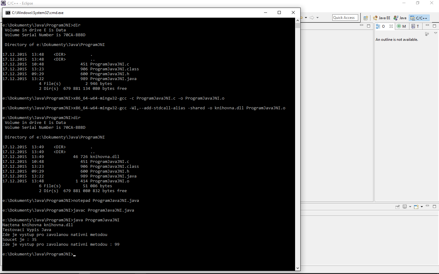 TestCMD - JNI - Java Native Interface