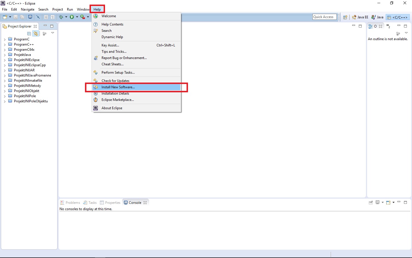 Inštalácia rozšírenia Fortran do Eclipse - Ďalšie vývojové nástroje pre tvorbu aplikácií