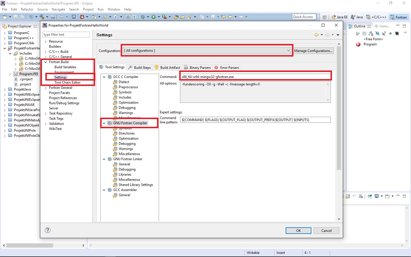 Nastavenie Fortran kompilátora v Eclipse - Ďalšie vývojové nástroje pre tvorbu aplikácií