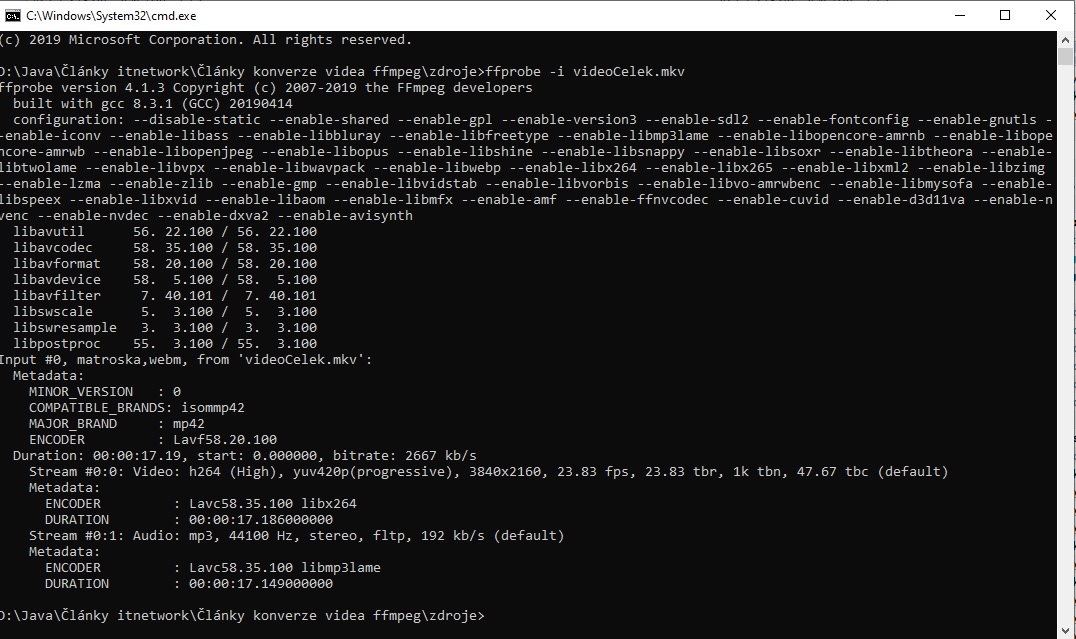 Spojenie viac video súborov v jeden v FFmpeg - Úprava audio a video súborov pomocou frameworku FFmpeg
