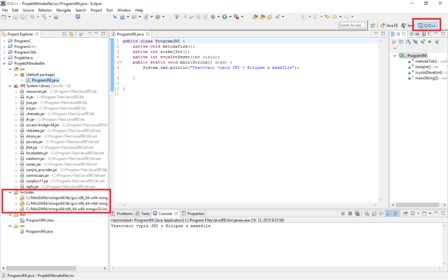 skonvertovaný projekt - JNI - Java Native Interface