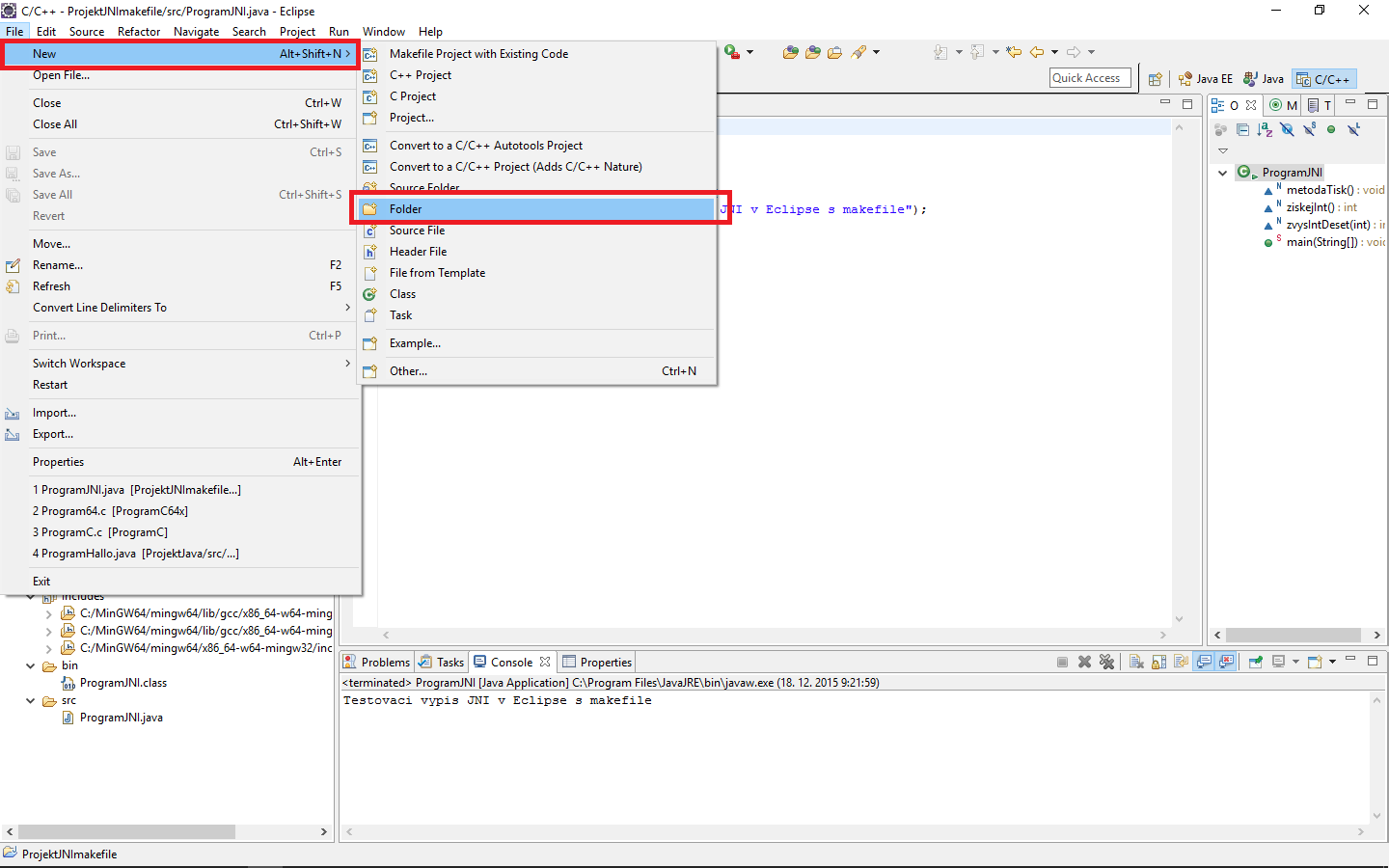 vytvorenie adresára - JNI - Java Native Interface