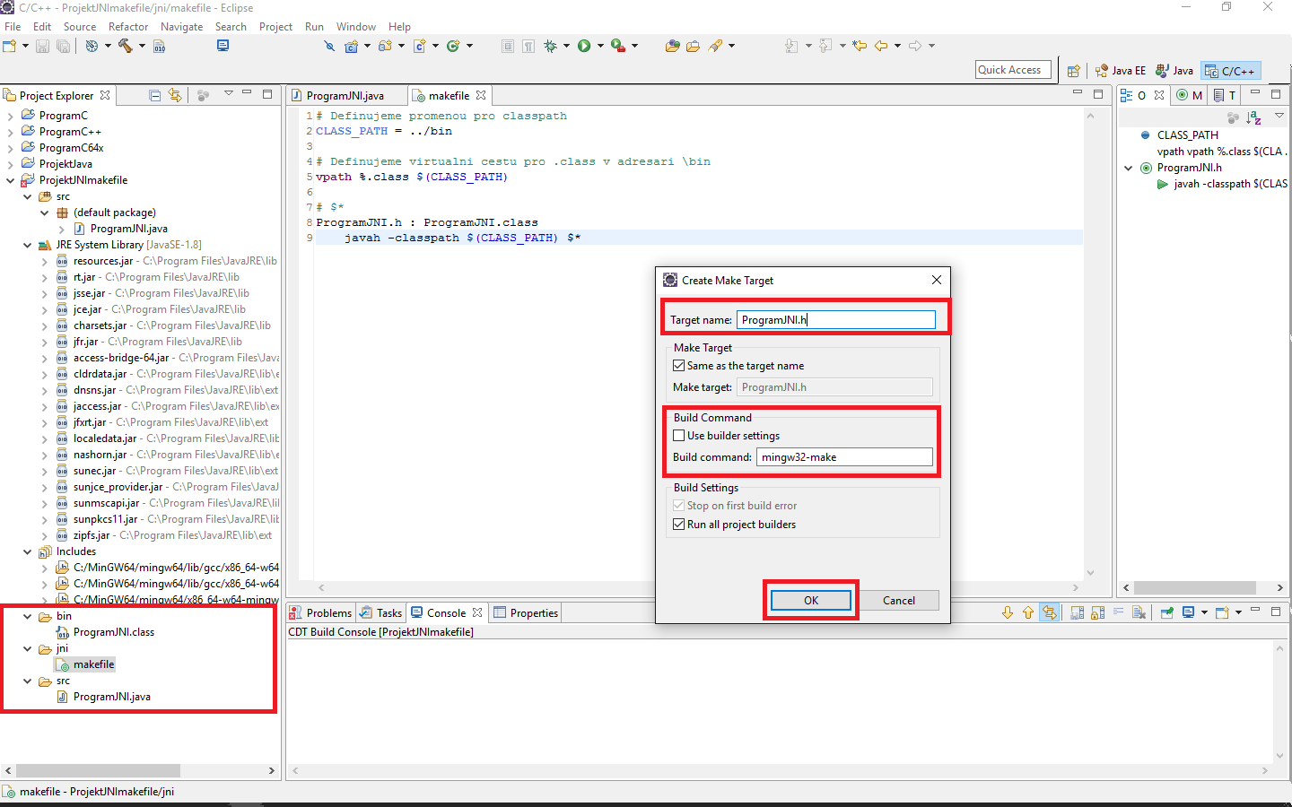 nastavenie BUILD - JNI - Java Native Interface
