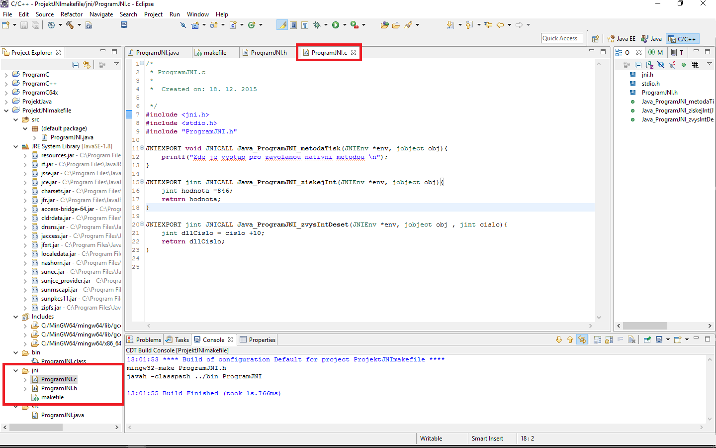 zdrojový súbor - JNI - Java Native Interface