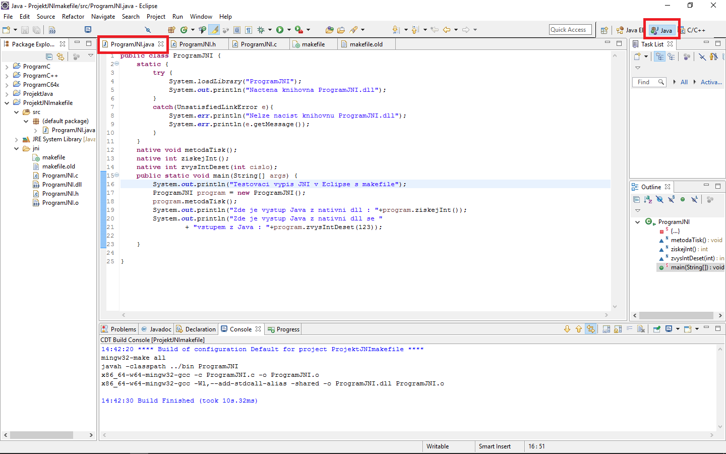 Zdrojový kód Java - JNI - Java Native Interface