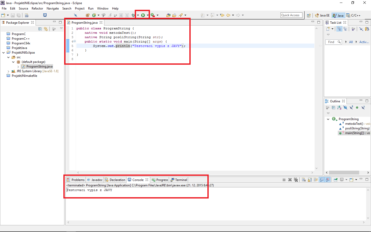Java trieda s natívnymi metódami - JNI - Java Native Interface