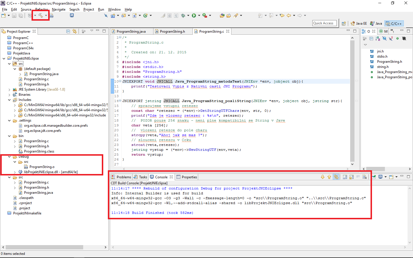 prevedenie buildu - JNI - Java Native Interface