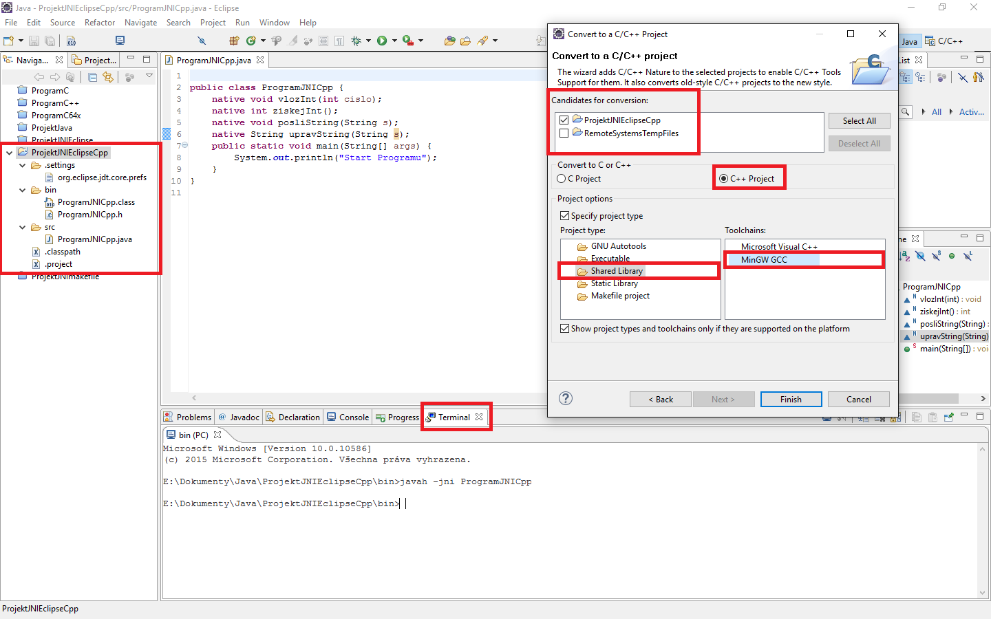 hlavičkový súbor - JNI - Java Native Interface