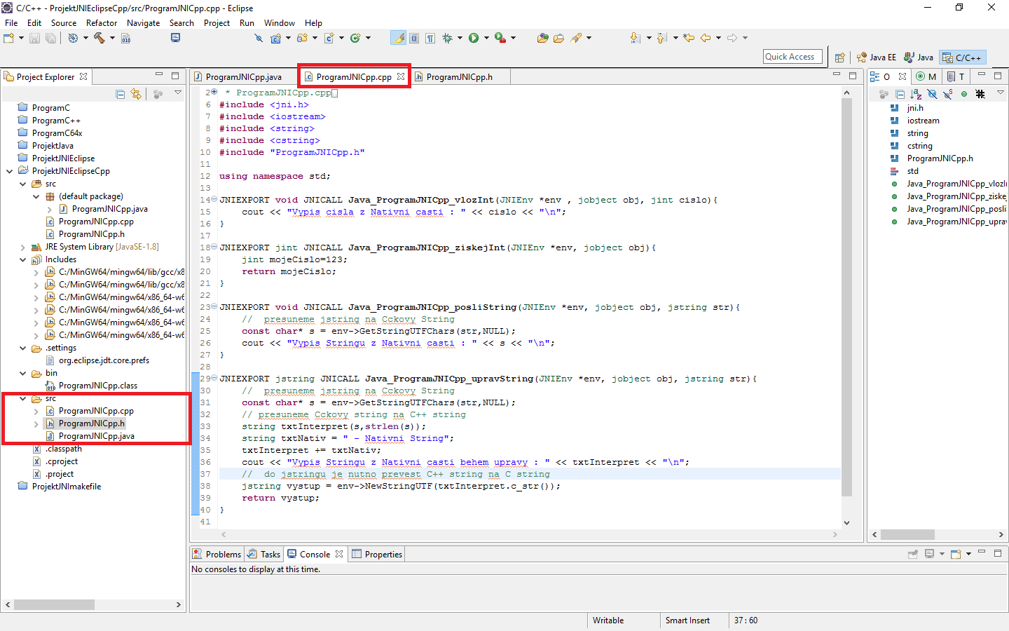 zdrojáky CPP - JNI - Java Native Interface