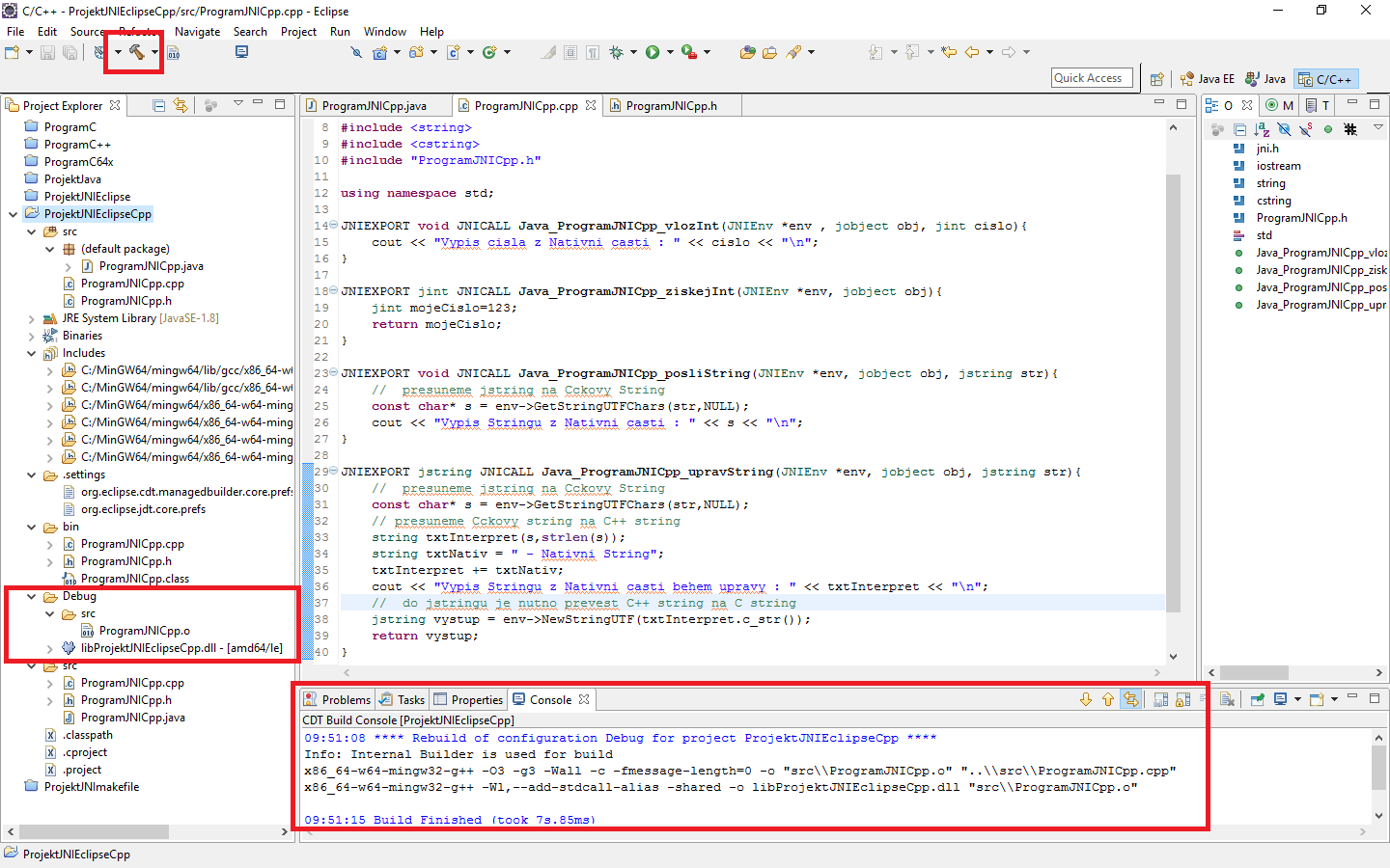 Build dll - JNI - Java Native Interface