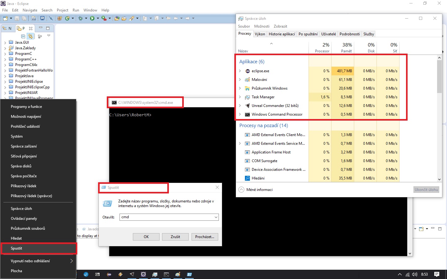 spustenie cmd - RMI - Remote Method Invocation