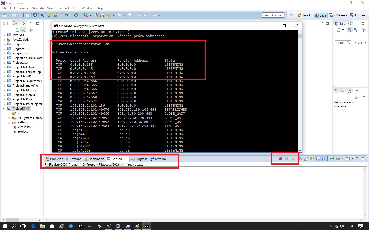 Spusteni RMI Eclipse - RMI - Remote Method Invocation