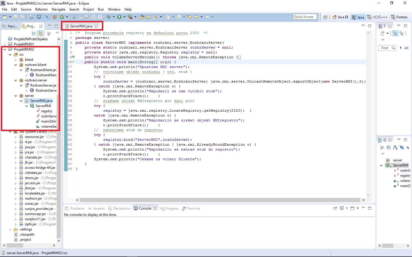 RMI Java server - RMI - Remote Method Invocation