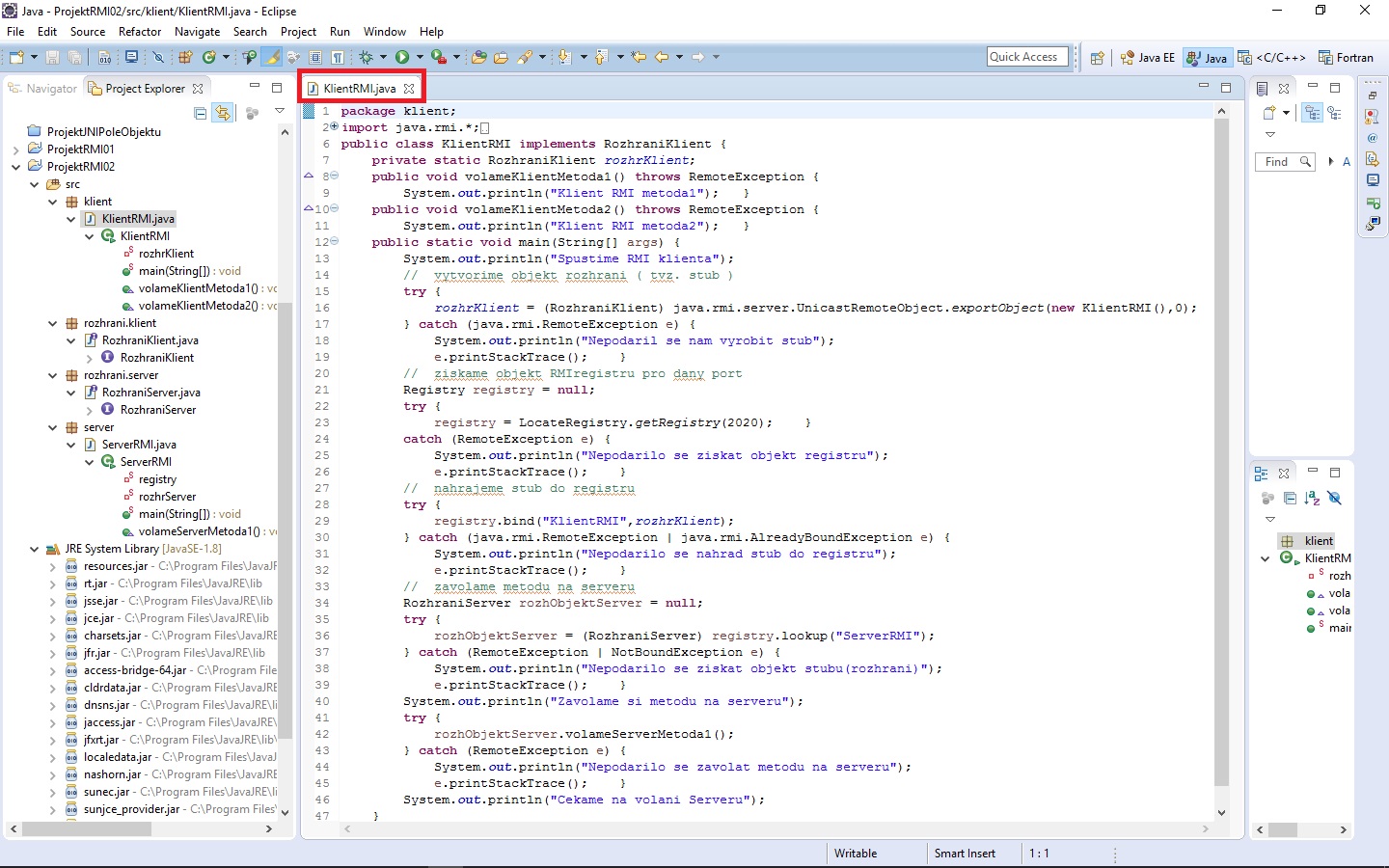 RMI Klient - RMI - Remote Method Invocation