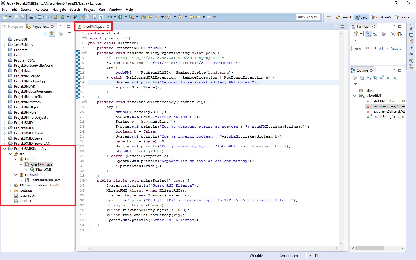 Java RMI klient - RMI - Remote Method Invocation