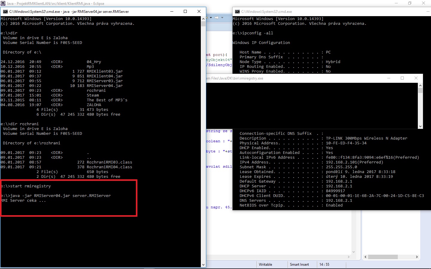 Spustenie Java RMI servera - RMI - Remote Method Invocation