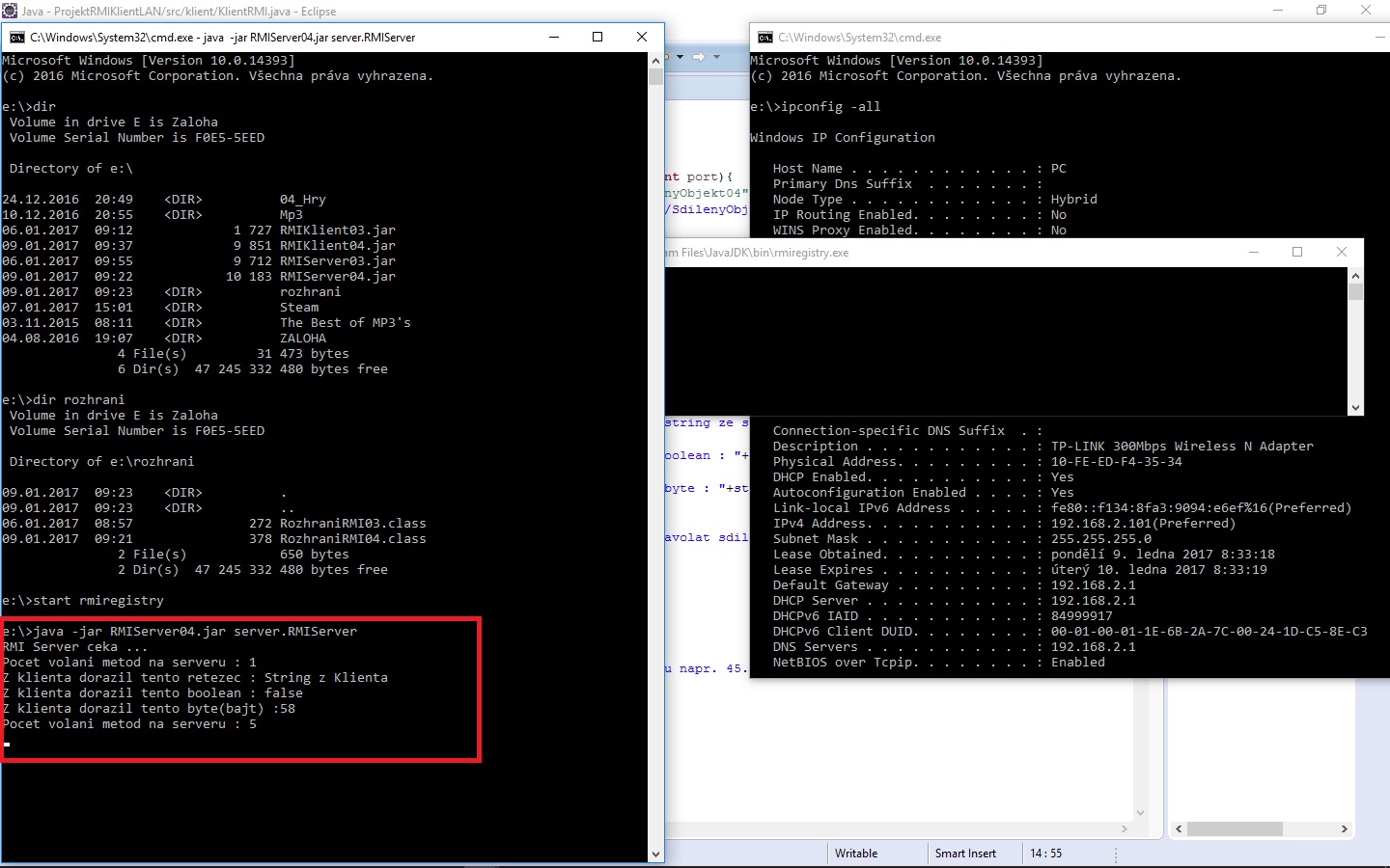 Výsledok RMI servera - RMI - Remote Method Invocation