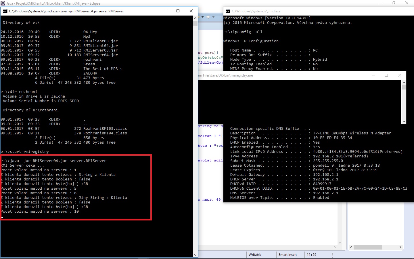 Výsledok RMI Server druhý klient - RMI - Remote Method Invocation