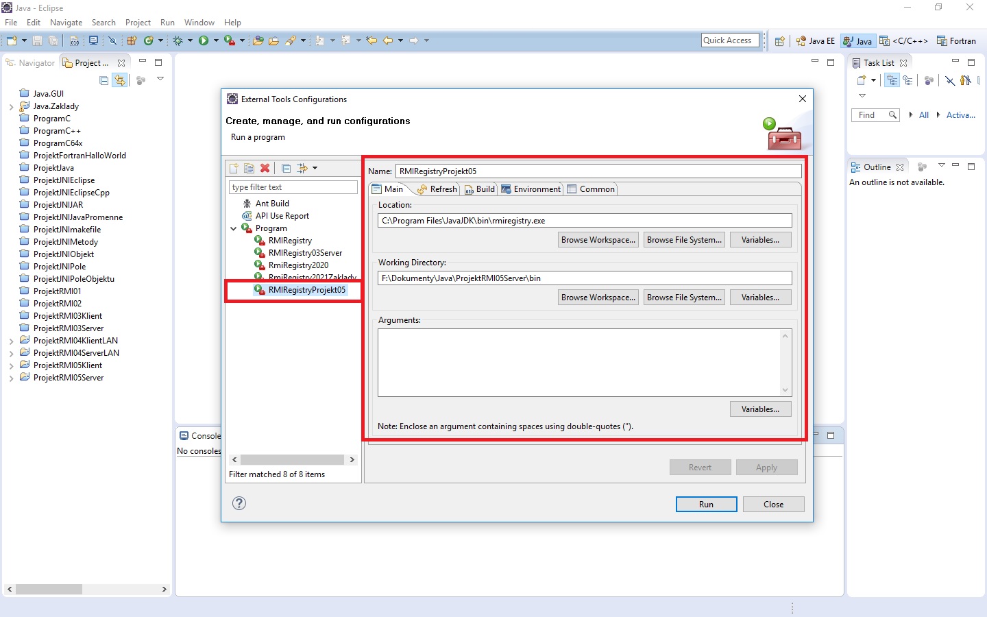 nastavenie rmiregistrů