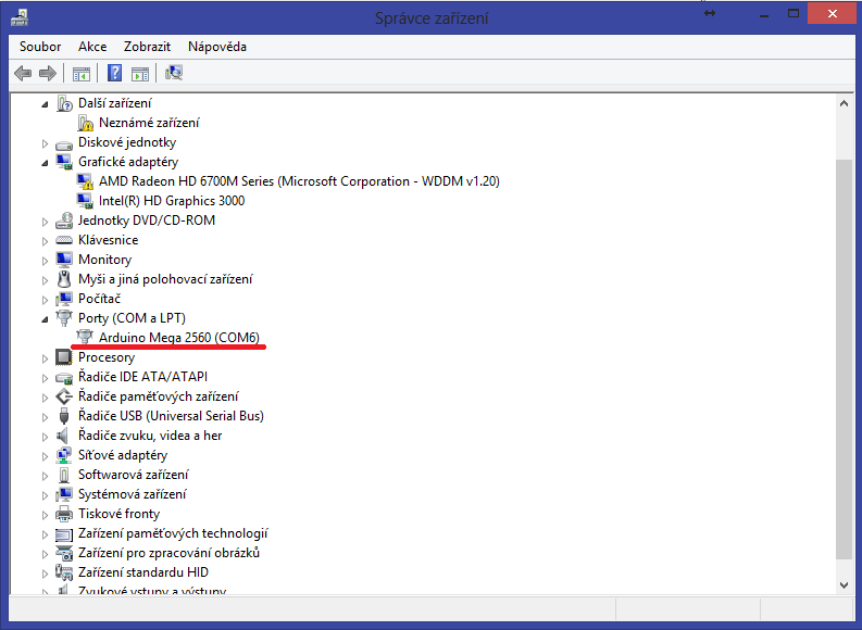 Arduino na porte COM6 - Arduino