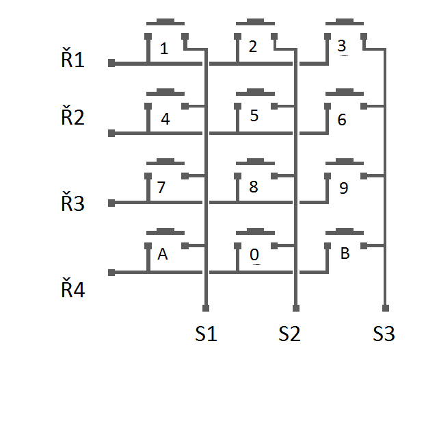 Schéma klávesnica pre Arduino - Arduino