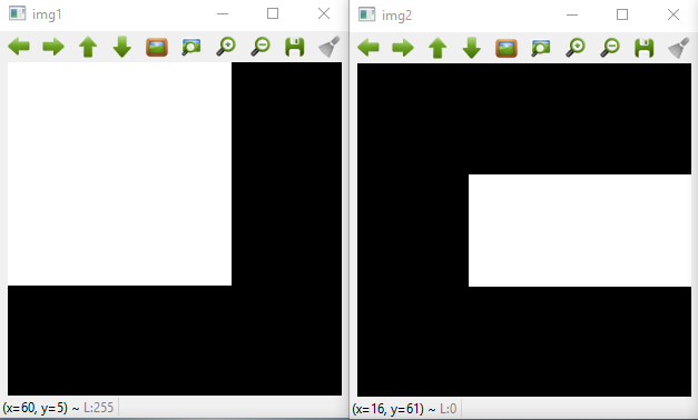 Ukážkové obrázky tvarov pre bitové operácie s obrázkami v Pythone - Analýza obrazu a videa v Pythone