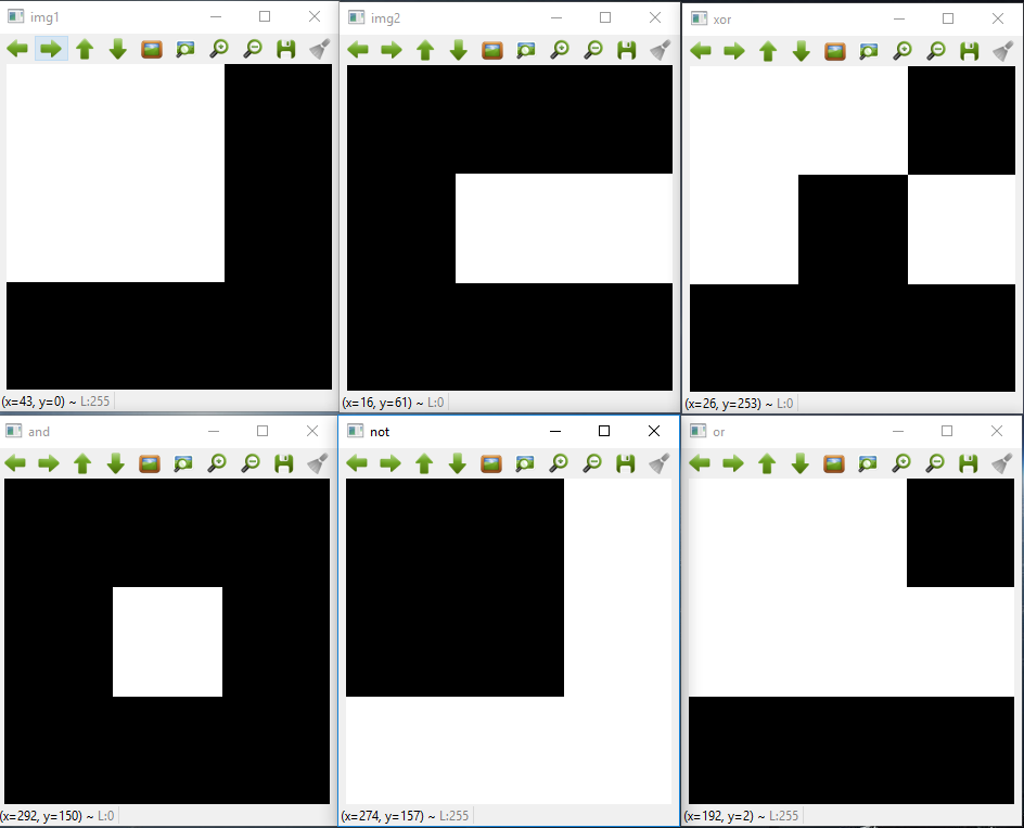 Výsledok bitových operácií na obrázkoch v Pythone - Analýza obrazu a videa v Pythone