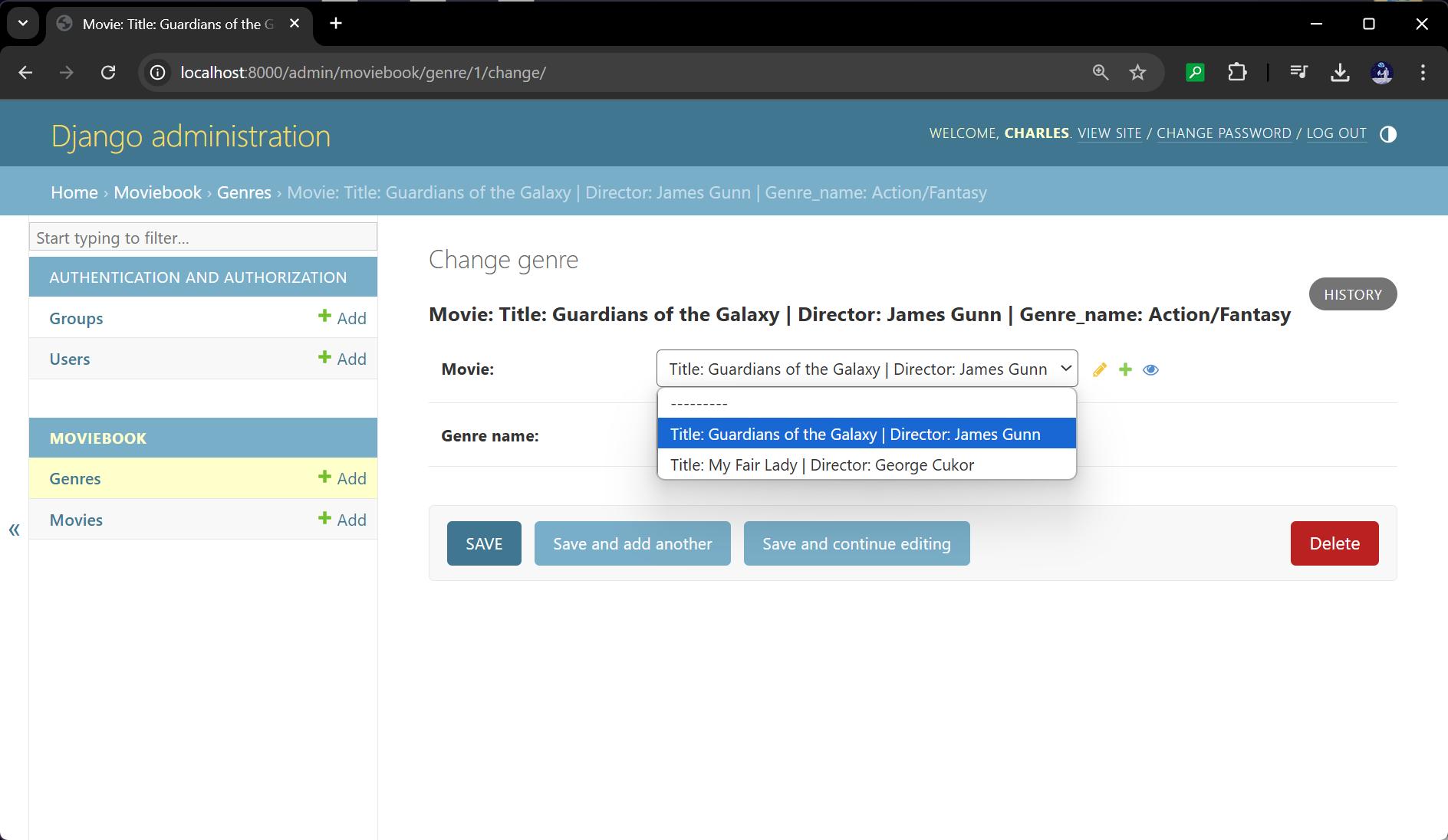 Úprava entít v databázovej administrácii Django frameworku pre Python - Základy Django frameworku pre Python
