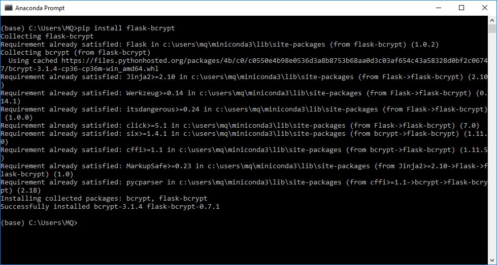 Inštalácia flask-bcrypt