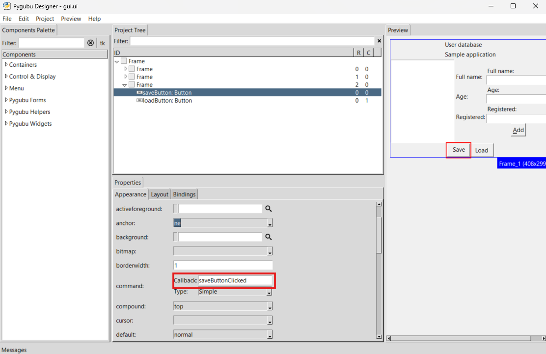 Command v pygubu-designeri pre Python - Práca so súbormi v Pythone