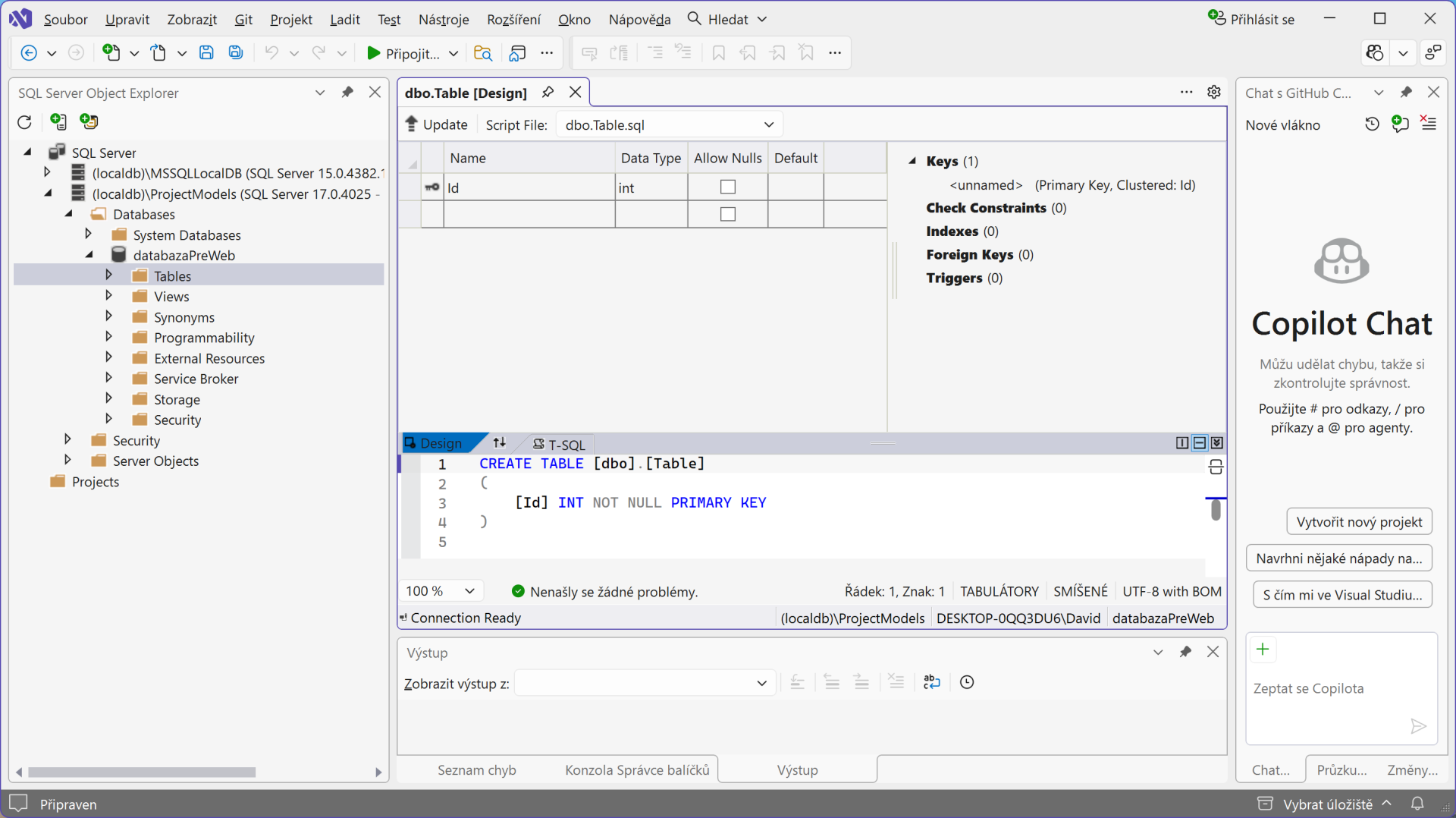 Návrhár vo Visual Studiu - MS-SQL databázy krok za krokom