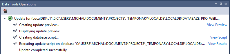 Data tools operations - MS-SQL databázy krok za krokom