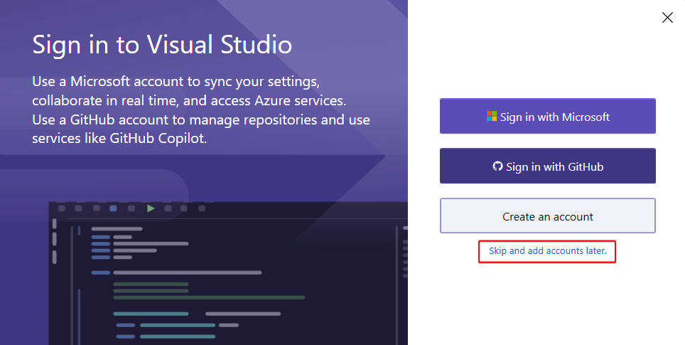 Uvítacia obrazovka Visual Studia - MS-SQL databázy krok za krokom