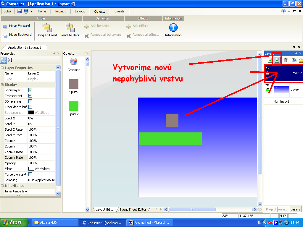 tvorba HUDu - Construct - slovenské / slovenský návody a komunita