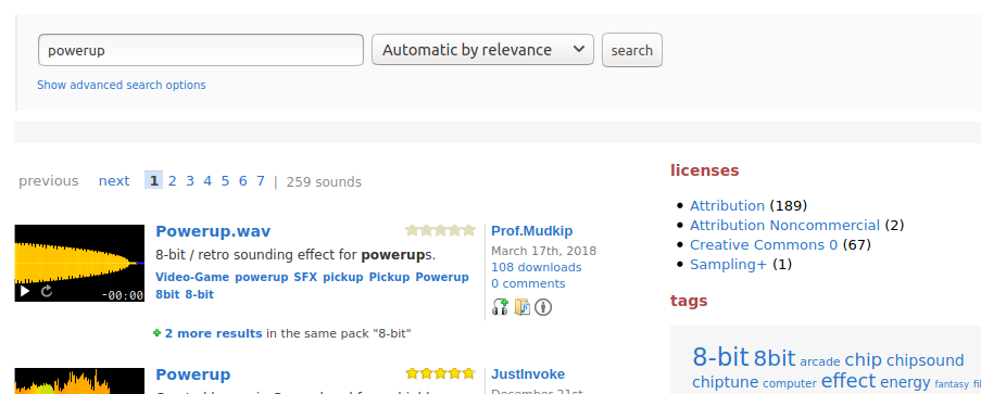 Vyhľadávanie na Freesound - Pygame