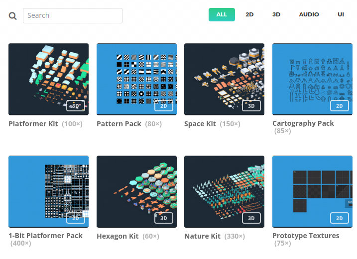 Vyhľadávanie obsahu na Kenney.nl - Pygame
