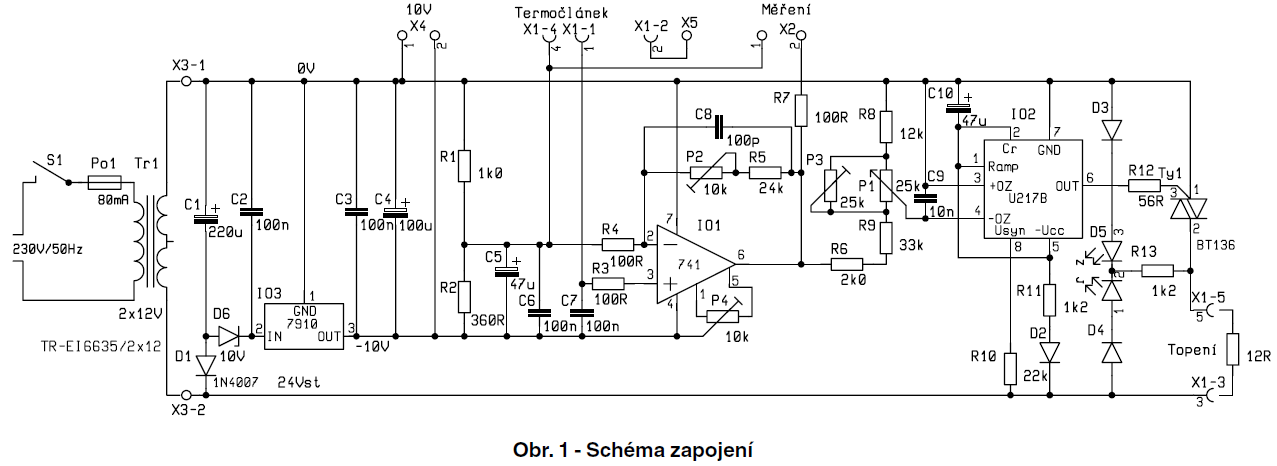 schéma spájkovačky - Študent IT na strednej škole