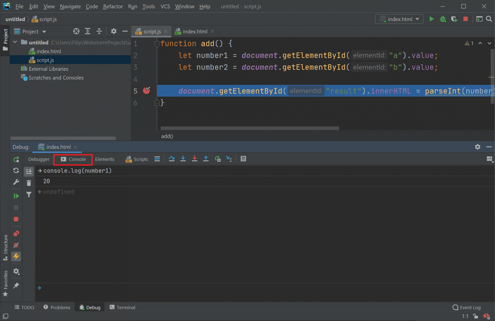 debugkonzolews - Debugging