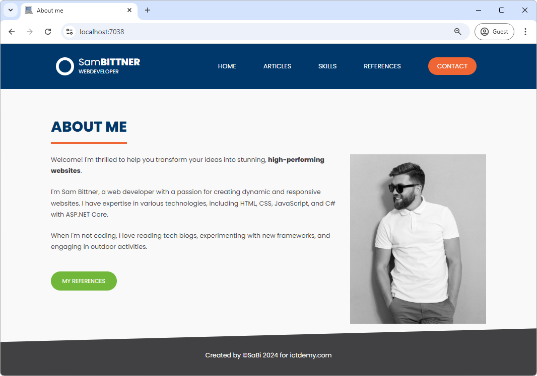 SaBiho šablóna pre ASP.NET Core MVC - Základy ASP.NET Core MVC