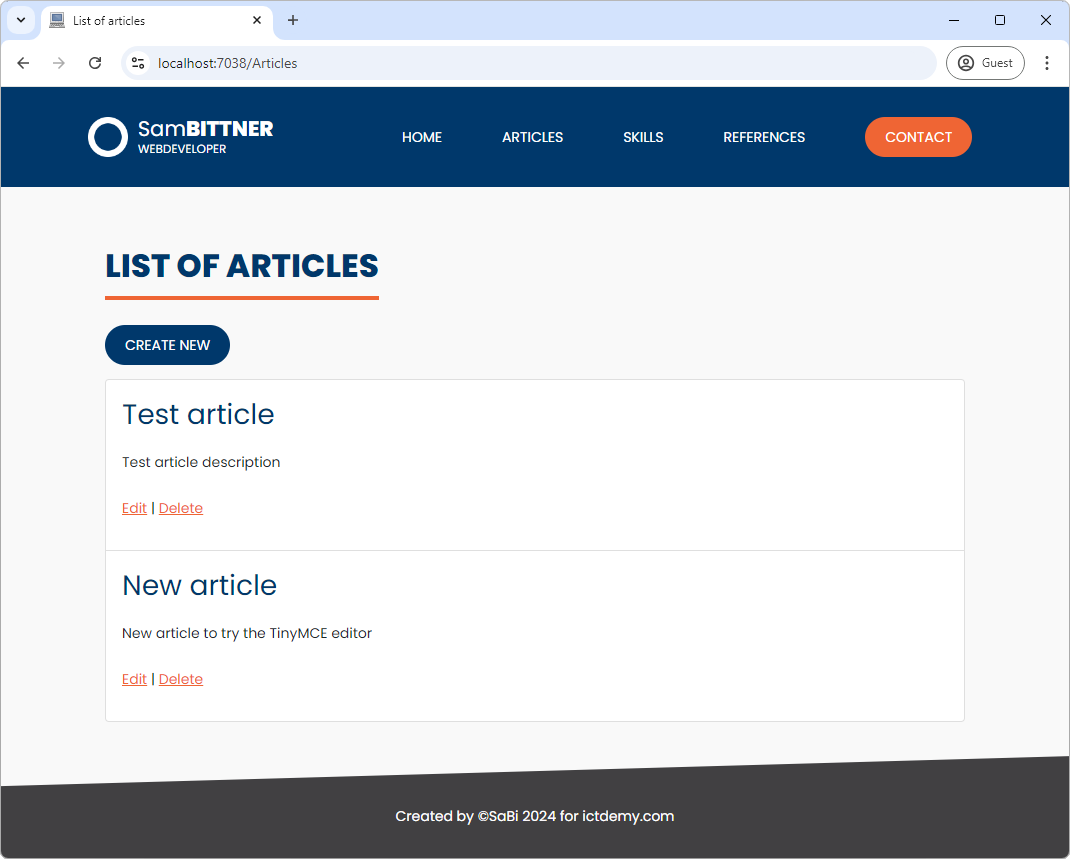 Admin v ASP.NET Core MVC - ASP.NET Core