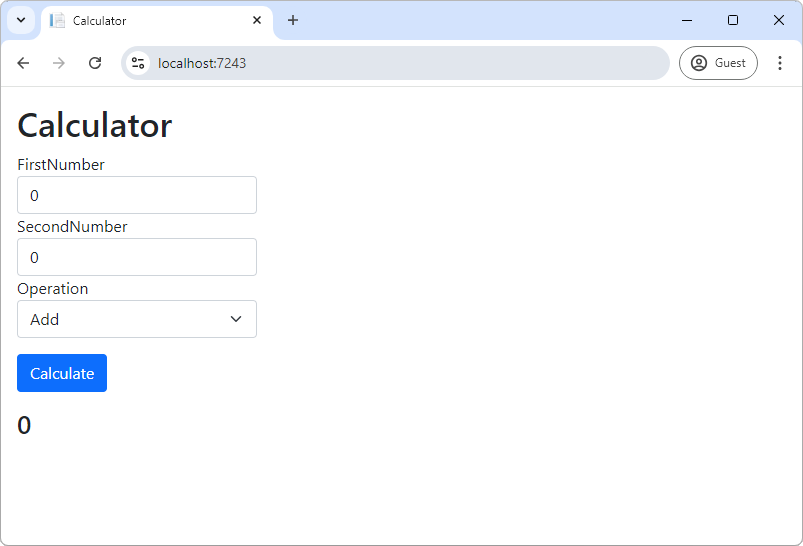 MVC kalkulačka v ASP.NET Core - Základy ASP.NET Core MVC