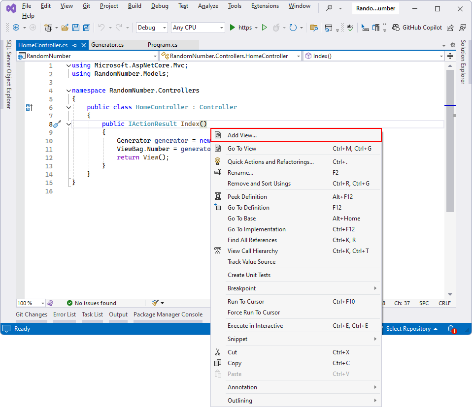Pridanie pohľadu v ASP.NET Core MVC - Základy ASP.NET Core MVC