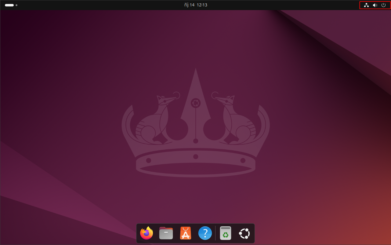 Pracovné prostredie Ubuntu so zvýraznenými ikonami hornej lišty - Základy Linuxu - Základy Linuxu