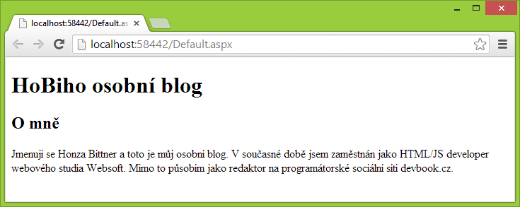 Použitie masterpage v ASP.NET - ASP.NET Web Forms