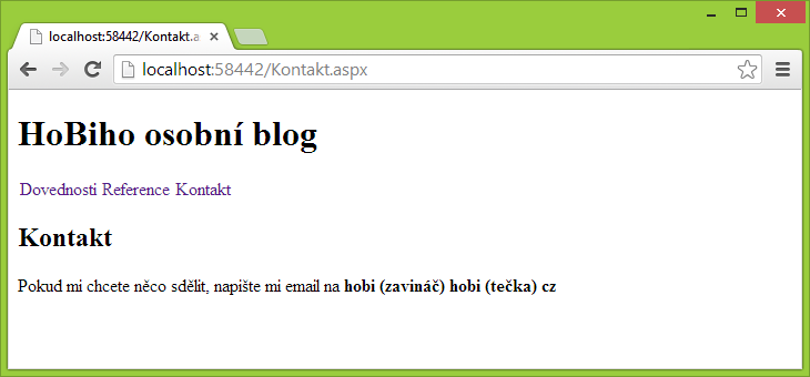 Horizontálne navigačné menu v ASP.NET Web Forms - ASP.NET Web Forms